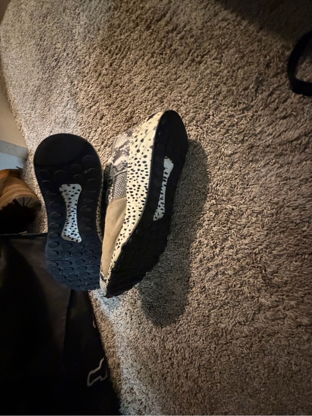 Steve Madden Black and White Spotted Slip-On Sneakers